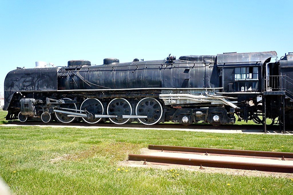 Exterior of a locomotive at RailsWest Railroad Museum
