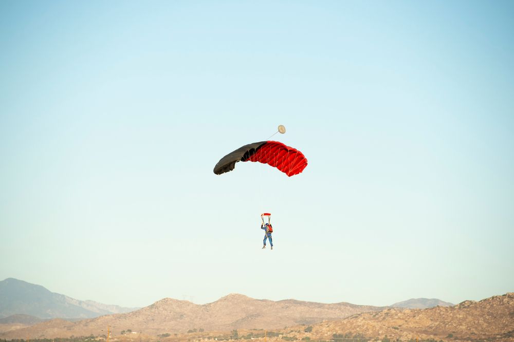 A skydiver over Perris