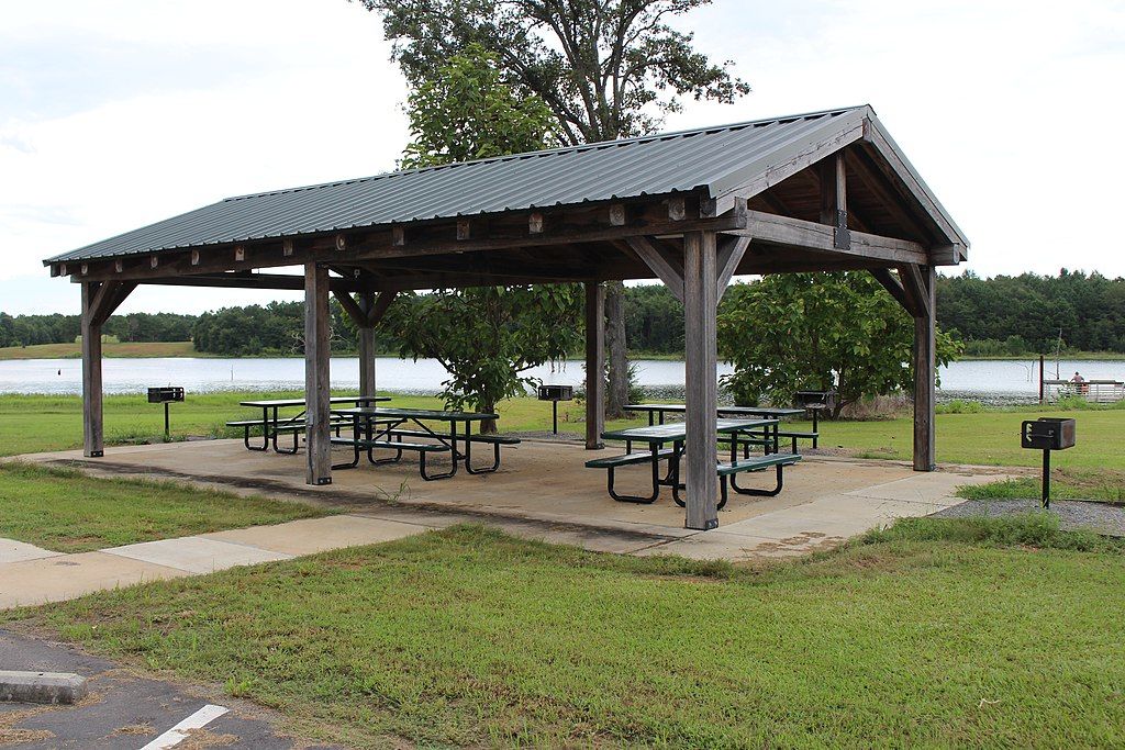Picnic shelter in Flat Creek Public Fishing Area