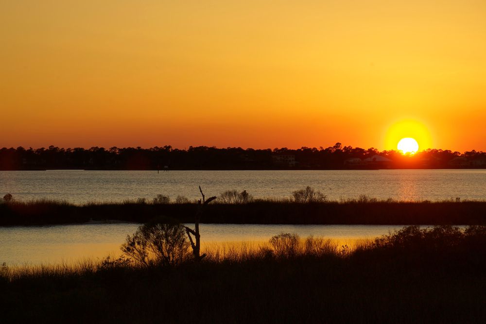 View of the sunset from Big Lagoon State Park