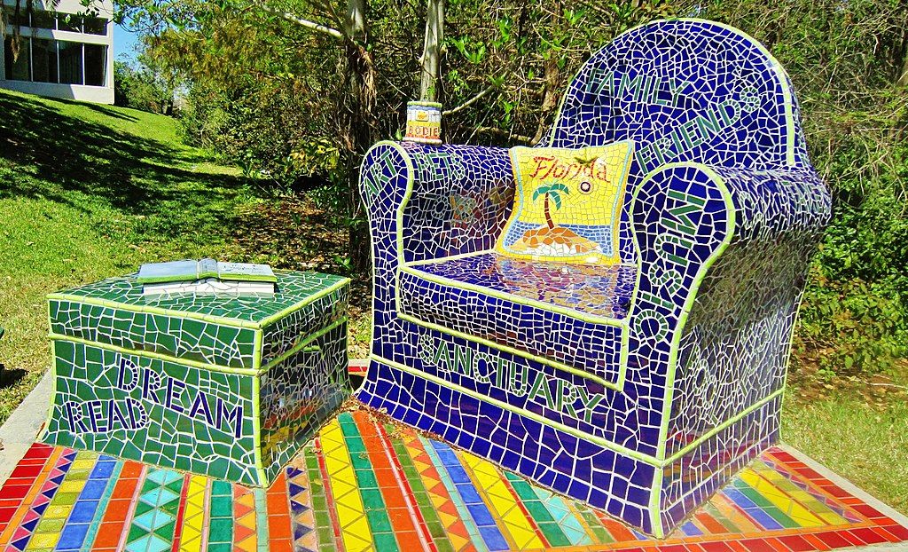 Art pieces at Coral Springs Museum of Art's garden