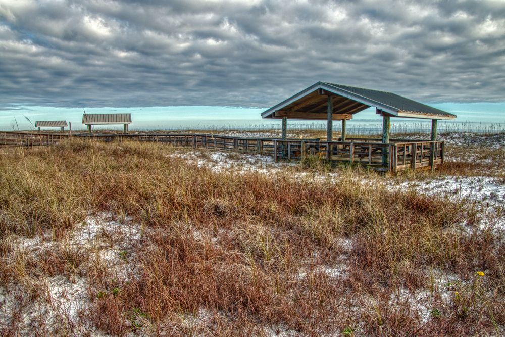 Picnic shelters at Perdido Key State Park