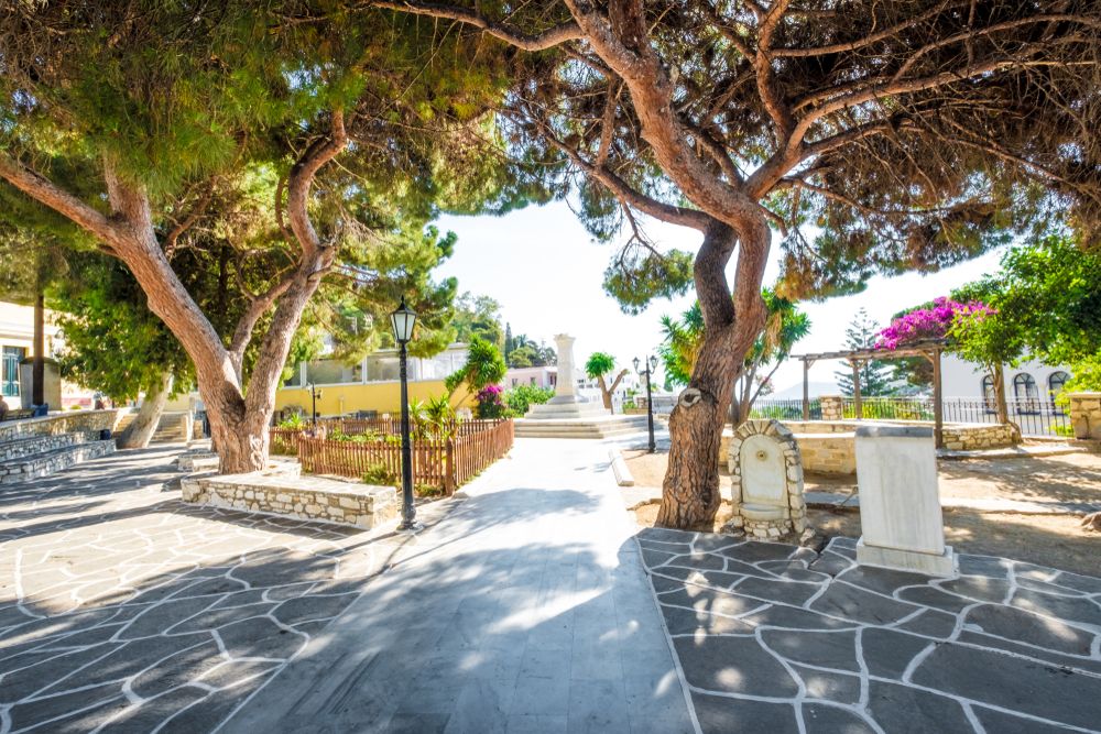 The grounds of a park at Lefkes