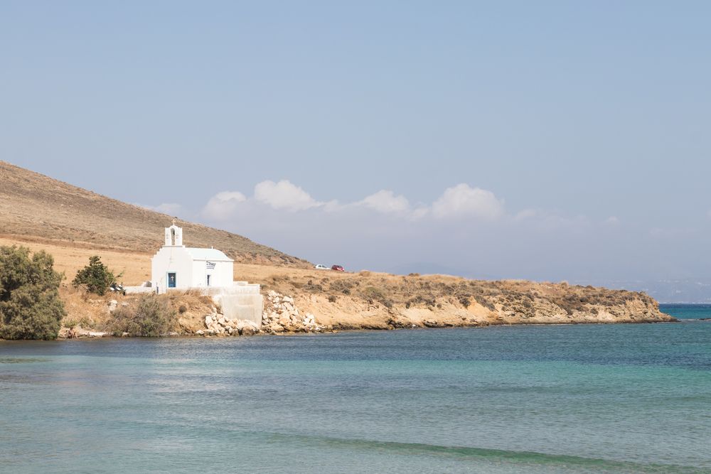 View of a church at Molos Beach