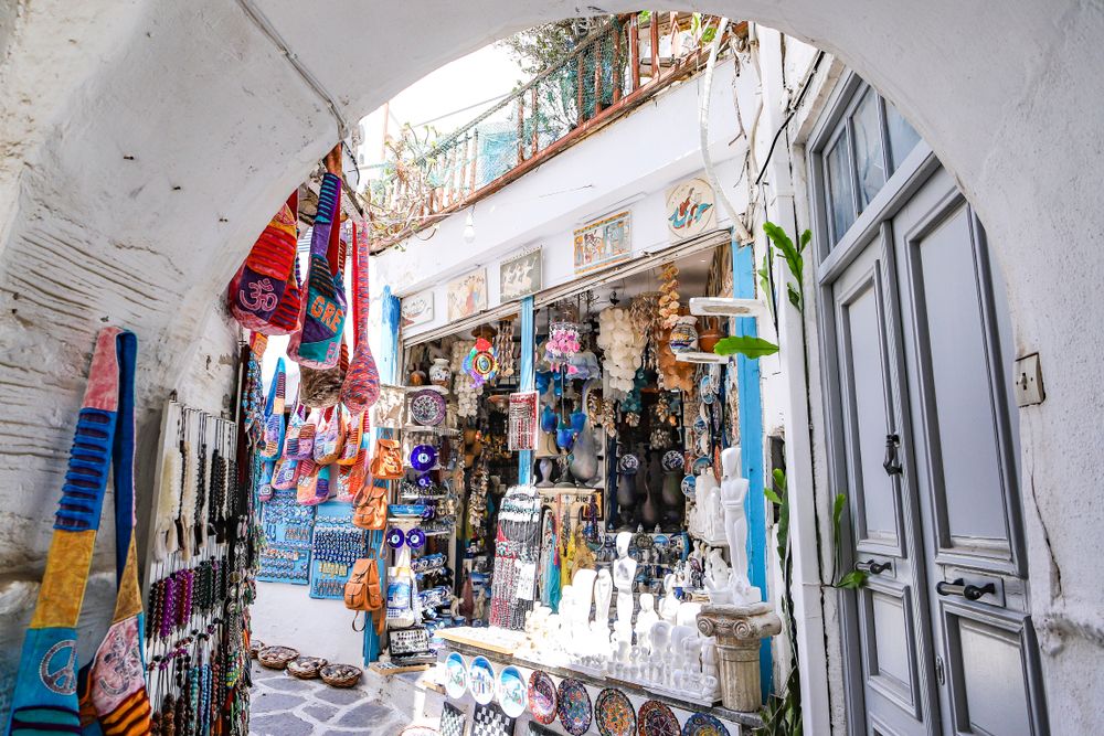 A souvenir shop at Parikia