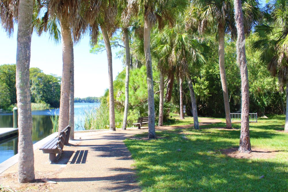 Bench overlooking the waters at John Chesnut Sr. Park