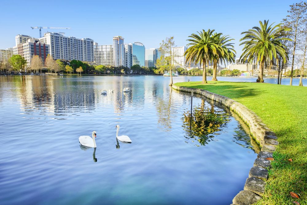 The waters of Lake Eola Park