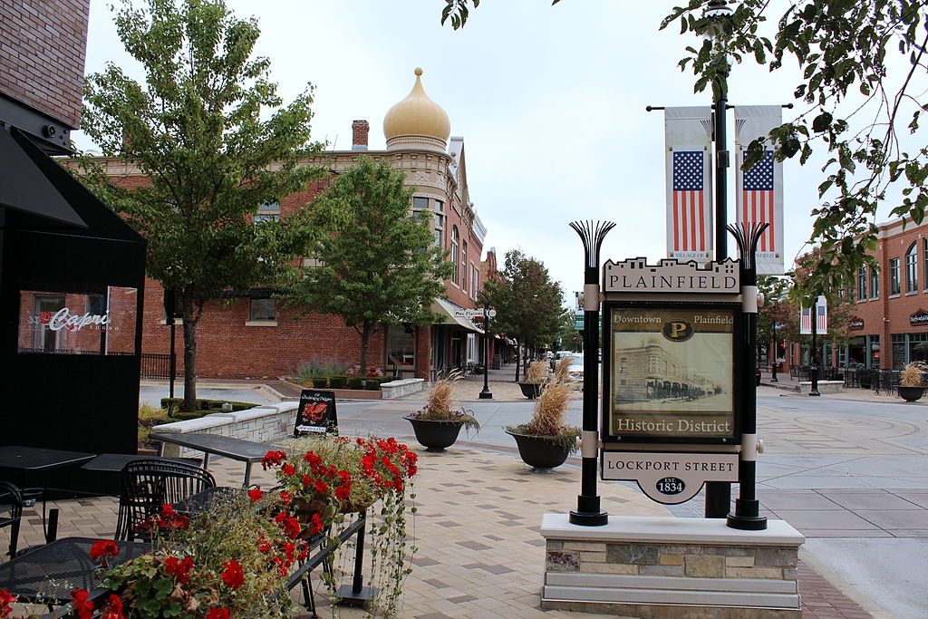 A sign at Downtown Plainfield District
