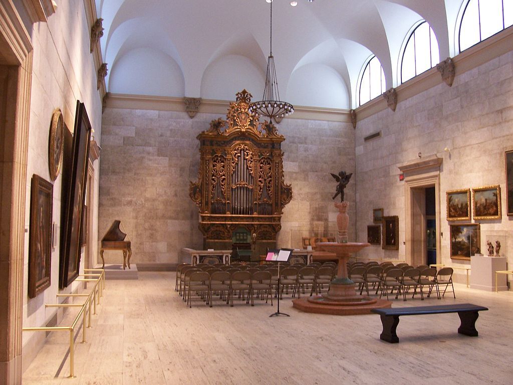 The fountain court inside Memorial Art Gallery