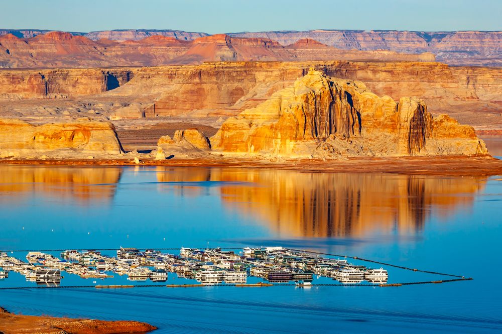 View of Boats in Wahweap Marina