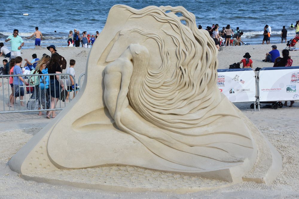 A sand sculpture at Revere Beach
