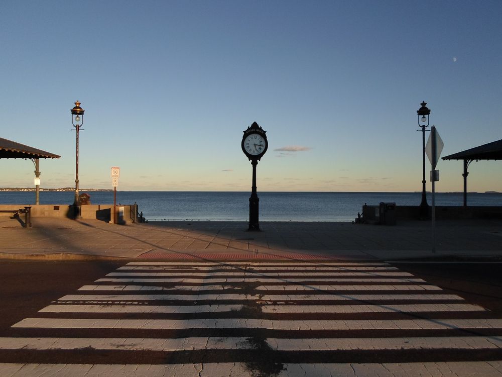 A clock on the grounds of Revere Beach