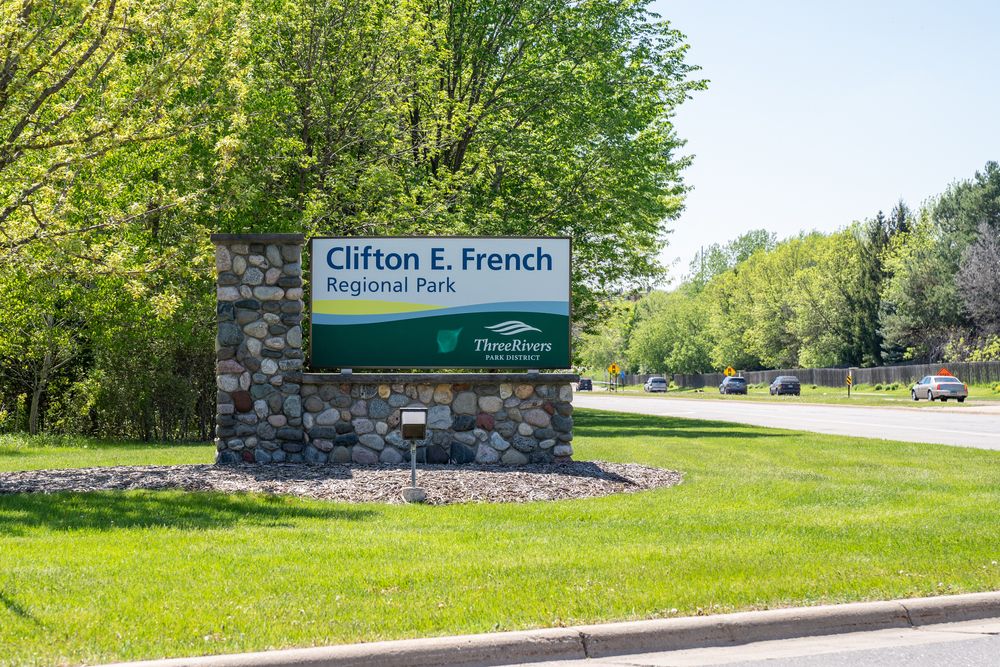 Welcome sign of Clifton E. French Regional Park