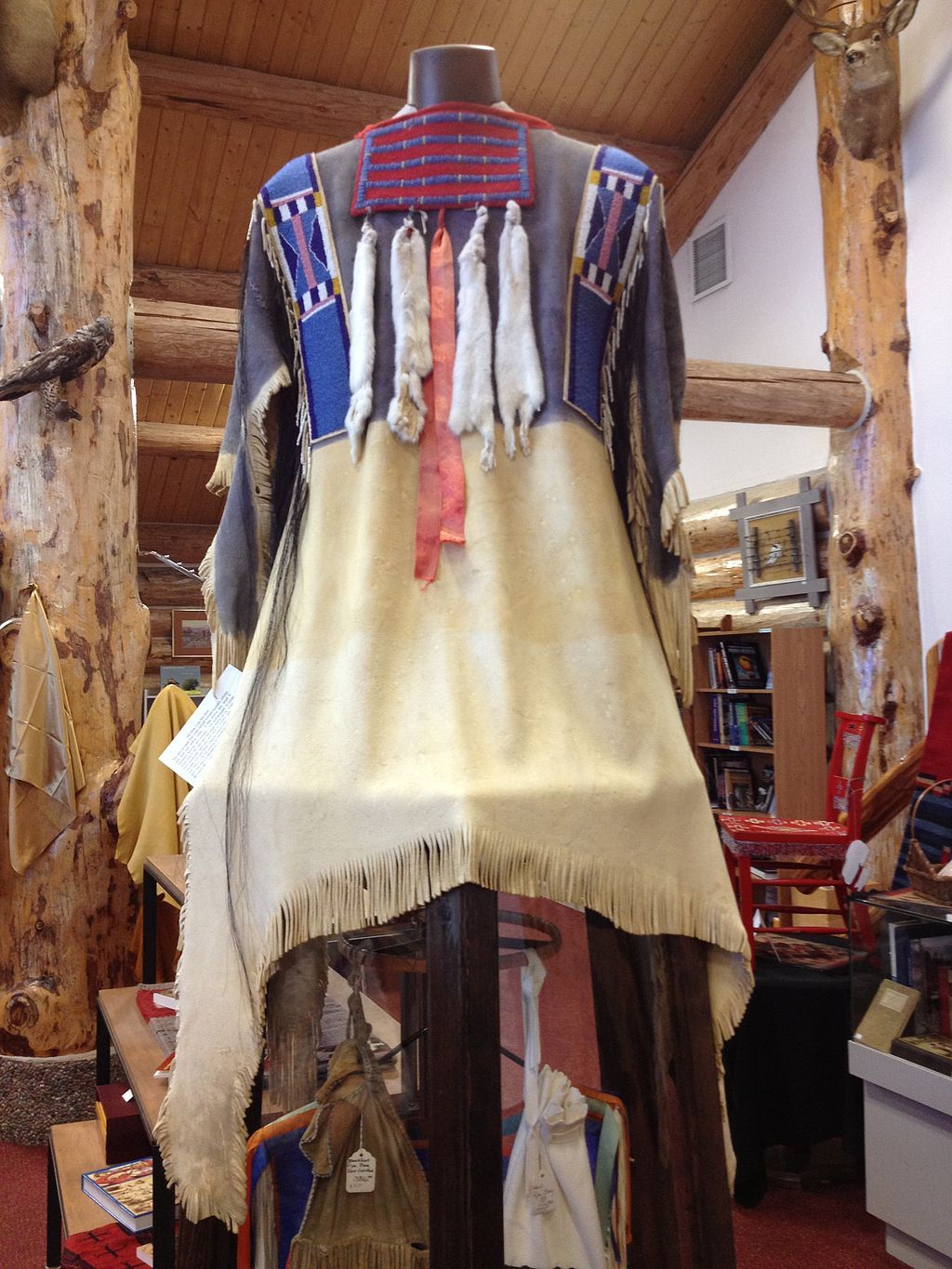 Crow war shirt displayed in Ninepipes Museum of Early Montana