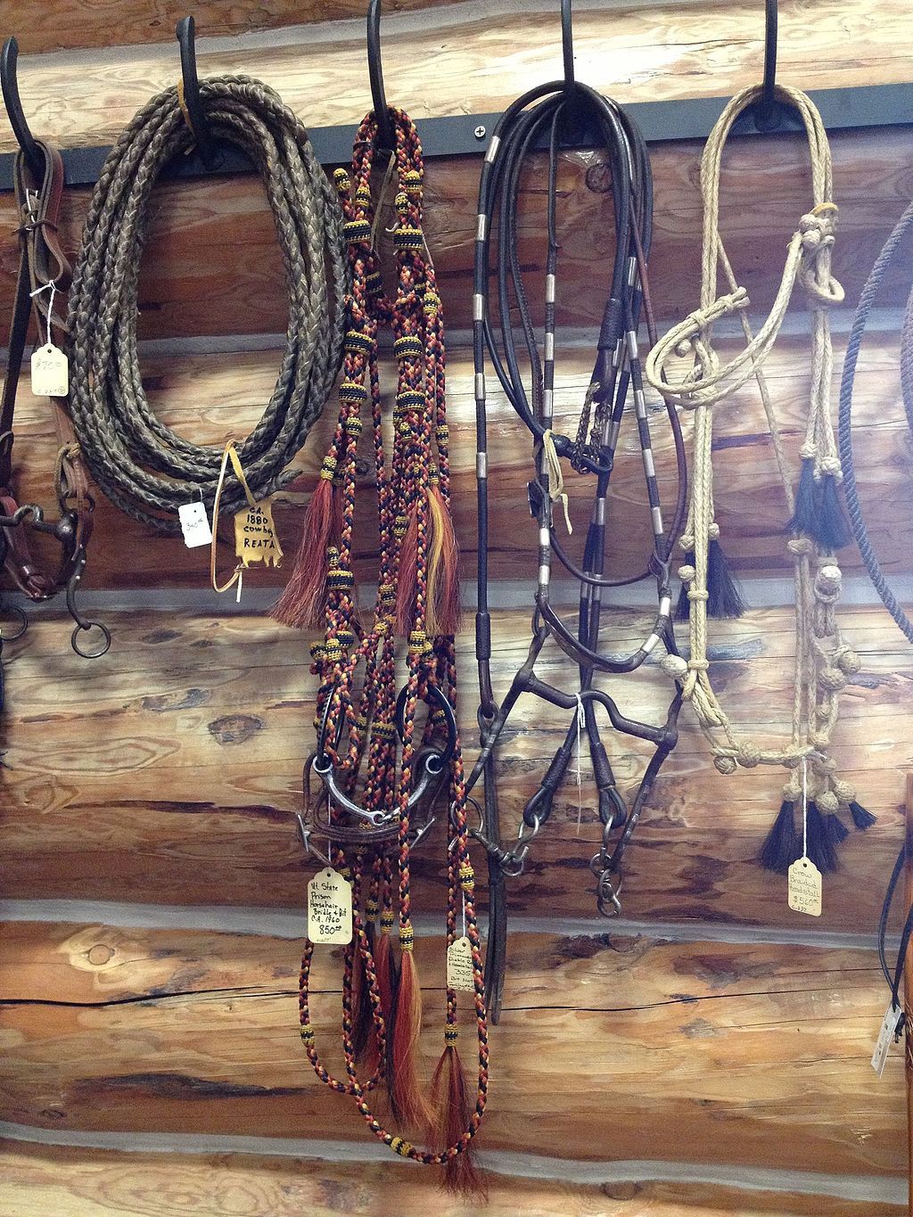 Horse bridles displayed in Ninepipes Museum of Early Montana