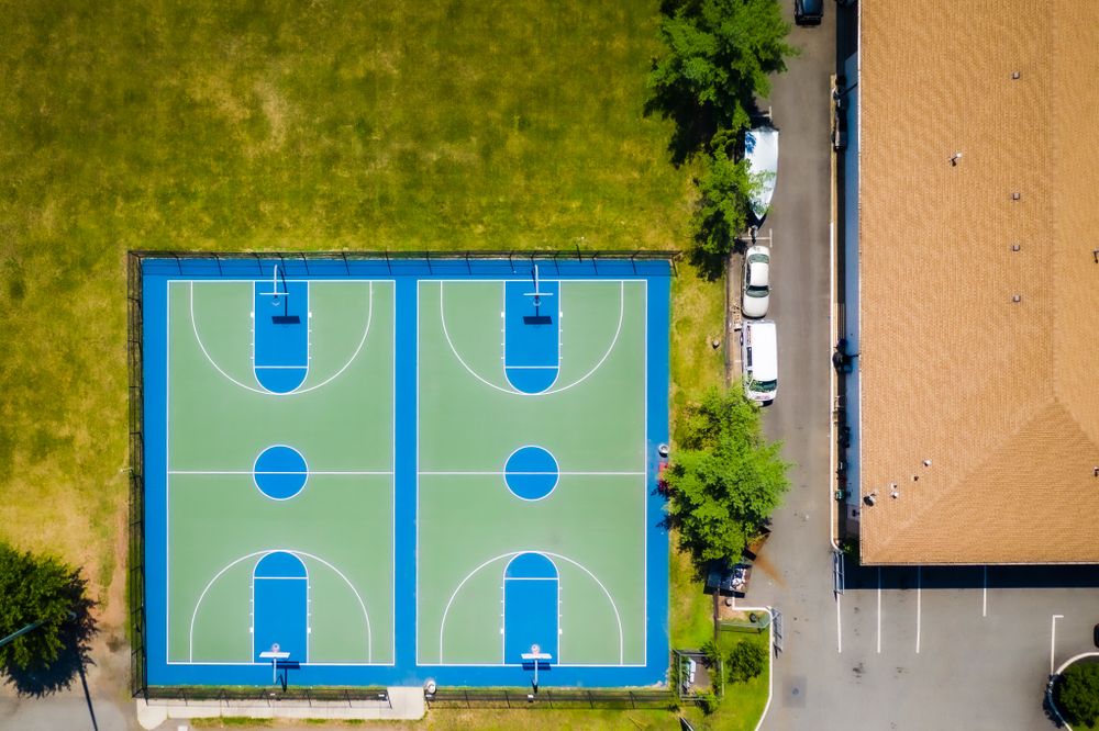 Aerial view of Columbus Park's court