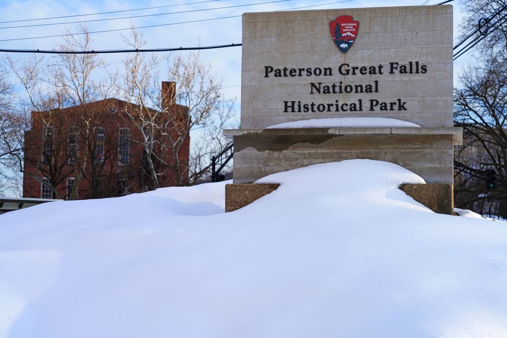 Welcome sign of Paterson Great Falls National Historical Park