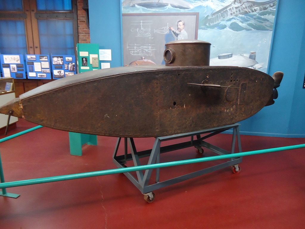 An early submarine displayed in the Paterson Museum