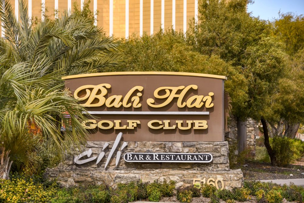 Signage of Bali Hai Golf Club