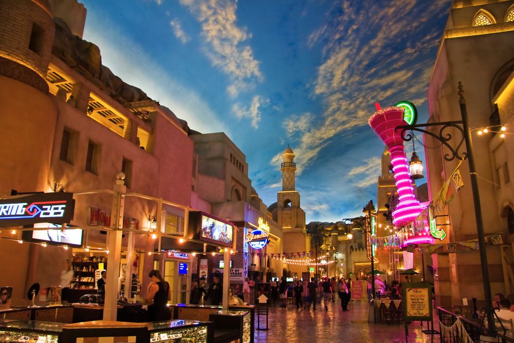Night scene at Miracle Mile Shops