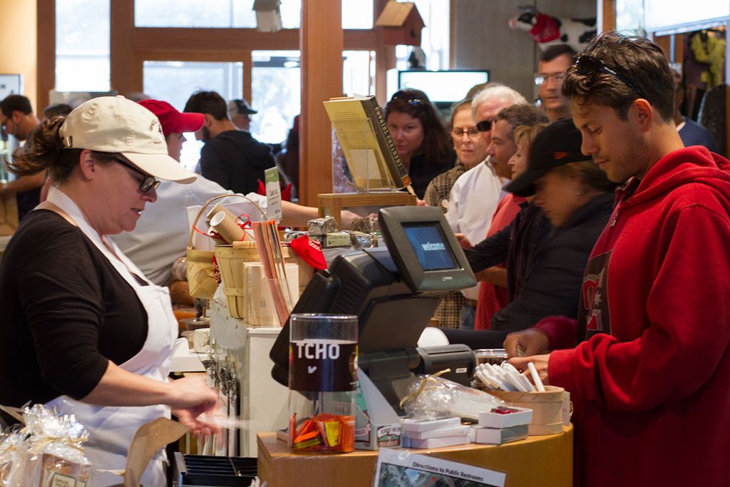 People ordering at Cowgirl creamery.