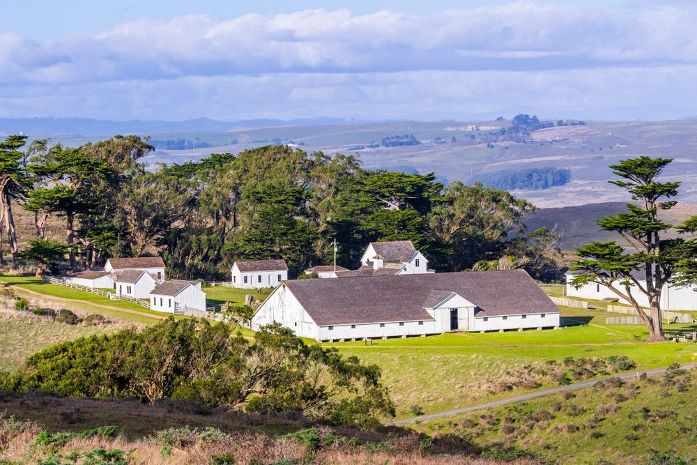 View of the Pierce Point Ranch and its landscape.
