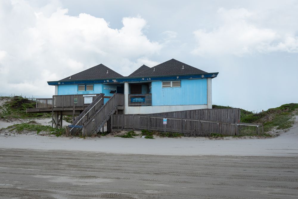 Exterior of a beach house in Mustang Island State Park