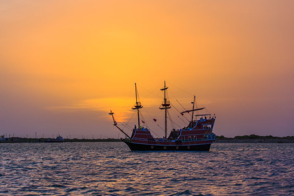 Scenic sunset during a Pirate Cruise