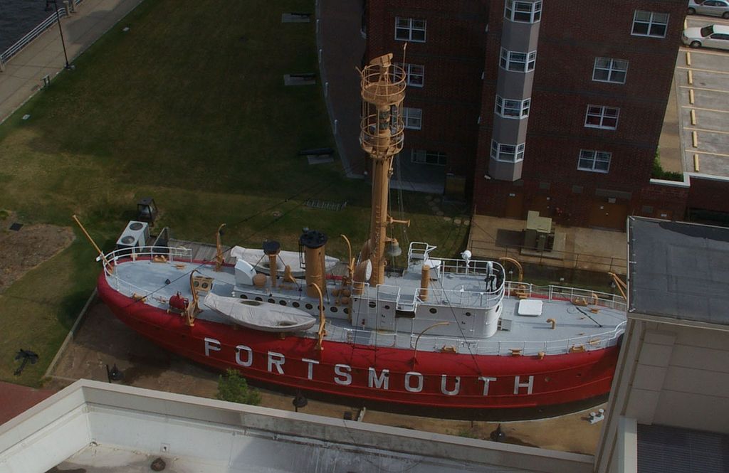 Aerial view of the Lightship Portsmouth ship