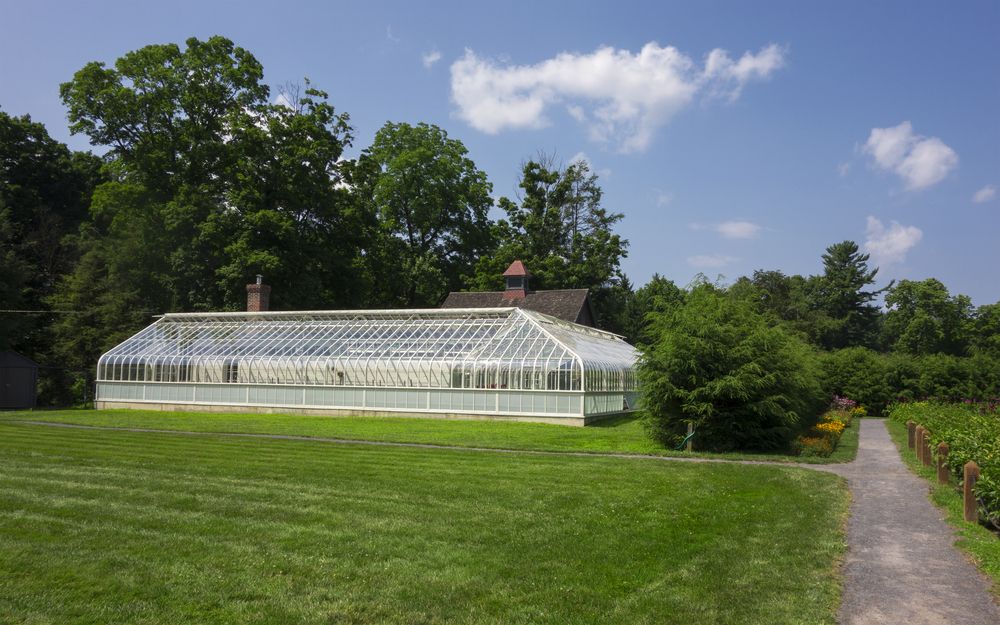 A greenhouse outside Franklin D. Roosevelt National Historic Site