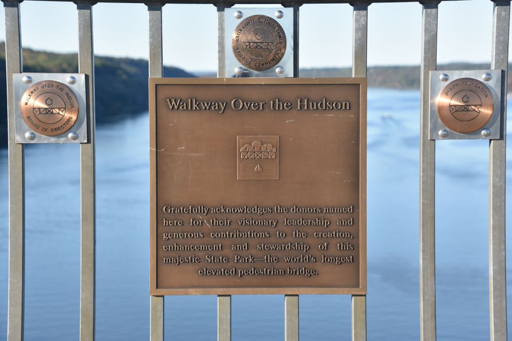 History marker at Hudson State Historic Park's footbridge