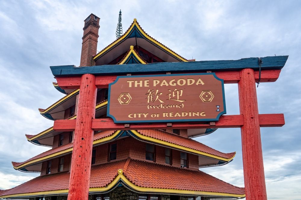 Welcome sign of the Reading Pagoda