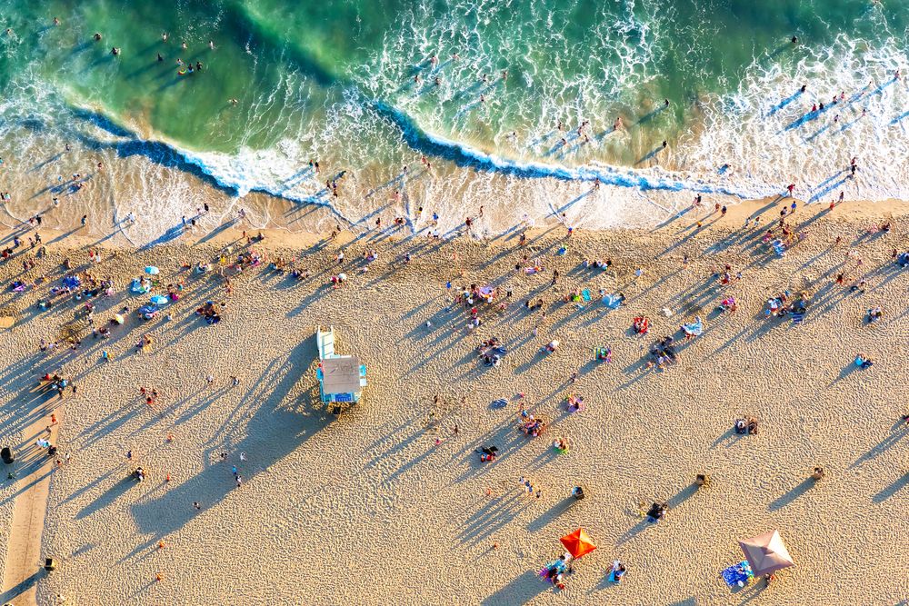 Aerial view of Santa Monica State Beach