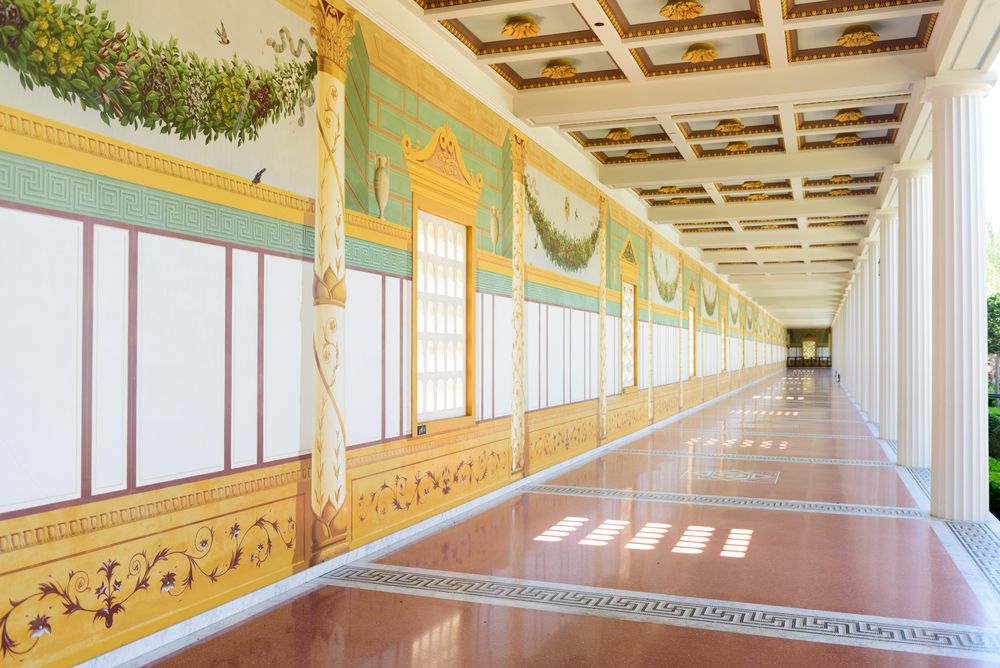 A hallway at The Getty Villa