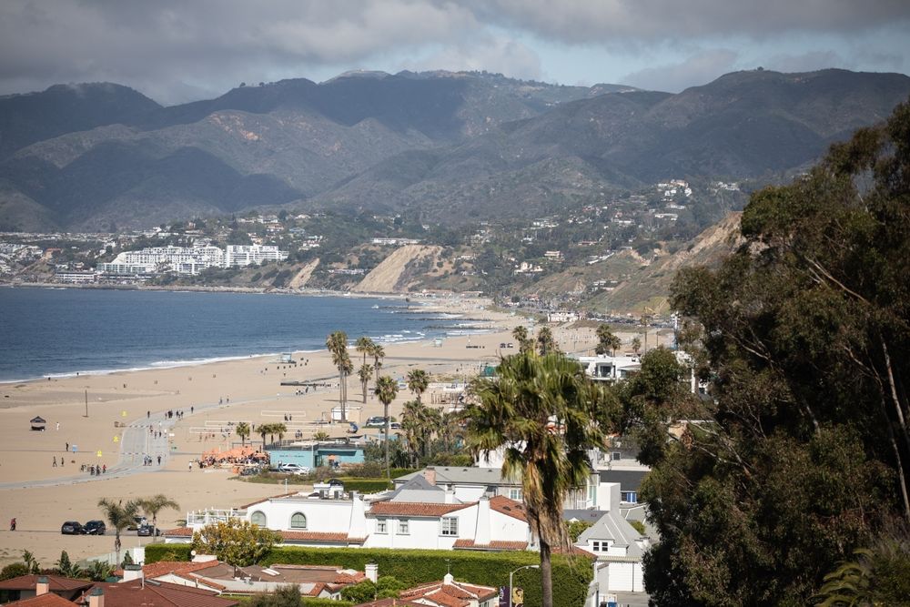 Aerial view of Will Rogers State Beach