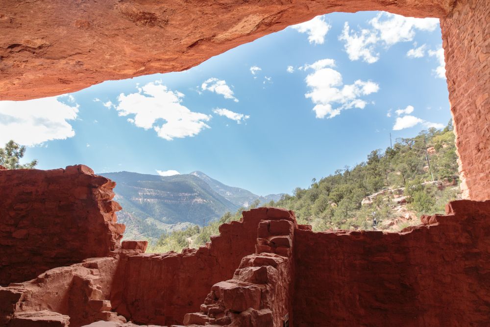 The view looking out the Manitou Cliff Dwellings