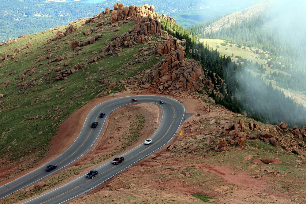 Hairpin curve of Pikes Peak Highway