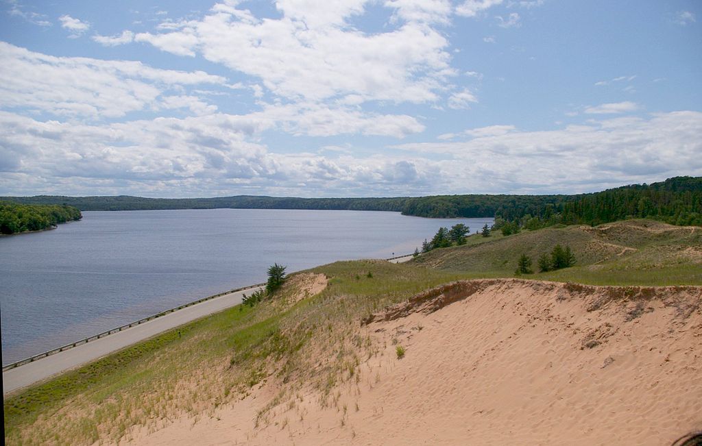 Aerial view of Grand Sable Lake