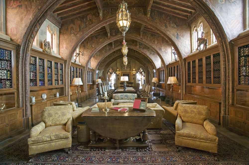Gothic library in the Hearst Castle