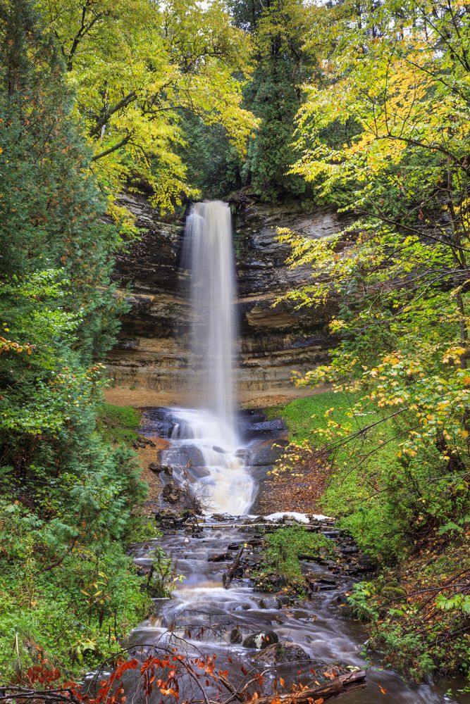 Daytime view of Munising Falls