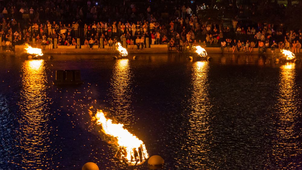 People at WaterFire Providence Event