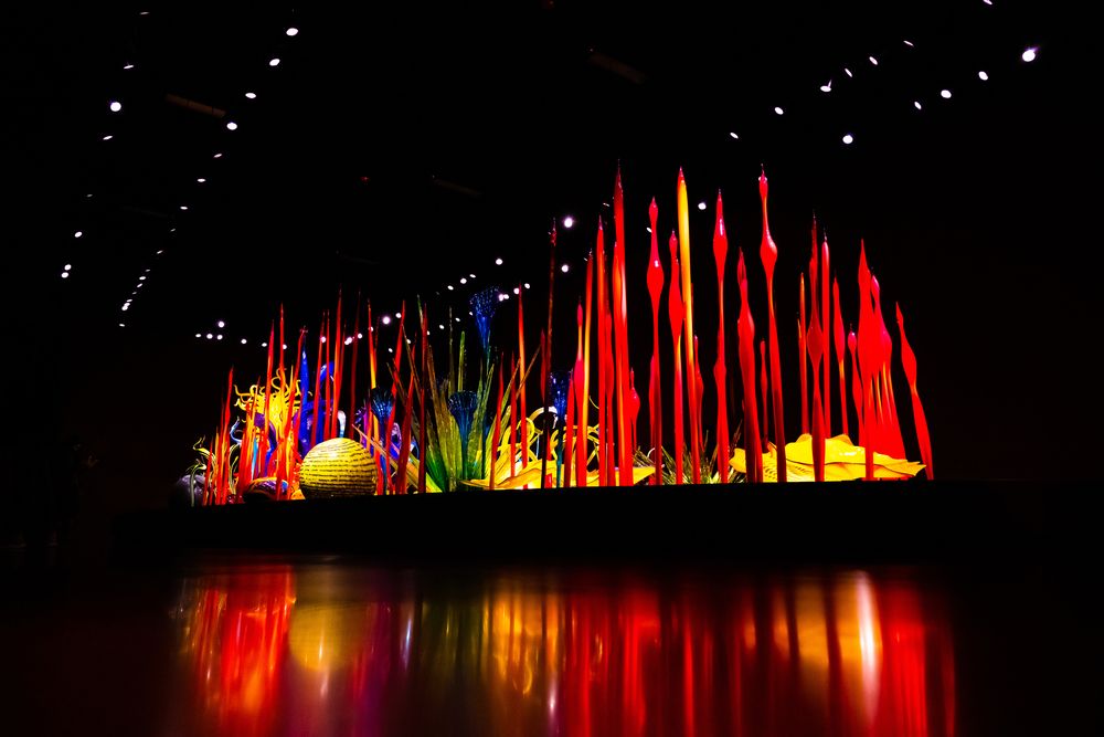 Colorful glass sculptures in the Chihuly Garden and Glass