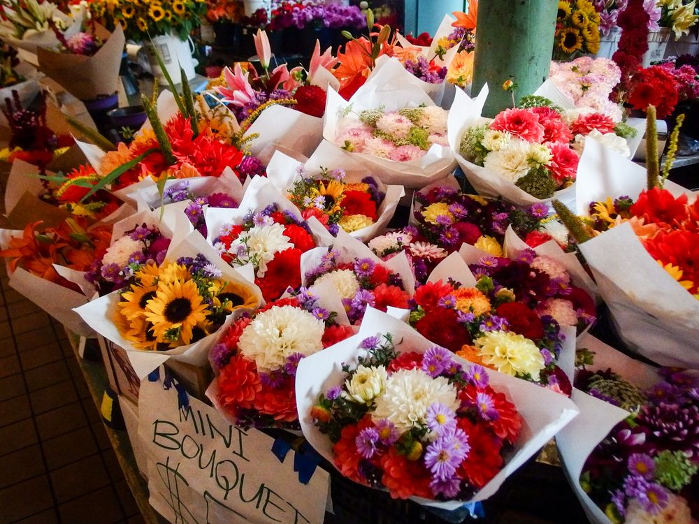 Flowers for sale at Pike Place Market