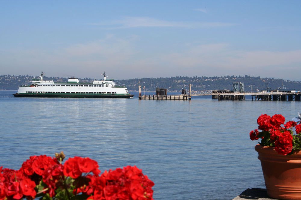 View of a ship from Vashon Island