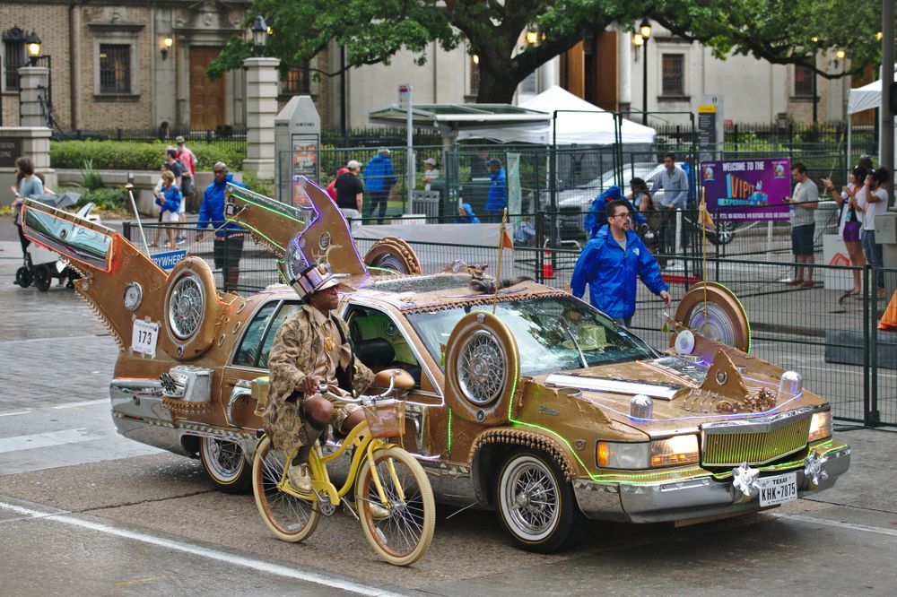 A participant during the Houston Art Car Parade