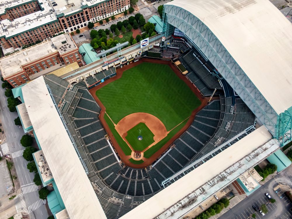 Aerial view of Minute Maid Park