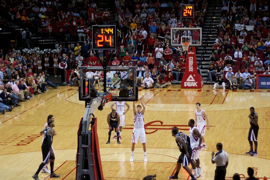 Basketball game in Toyota Center
