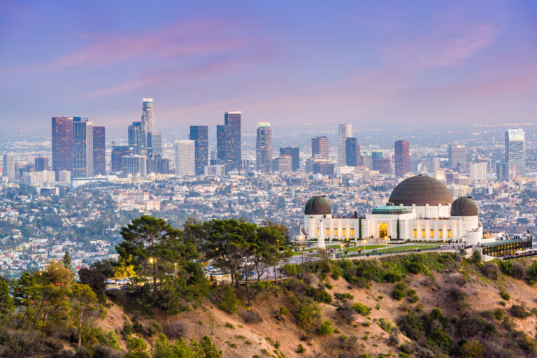 Los Angeles, California, USA downtown skyline from Griffith Park.