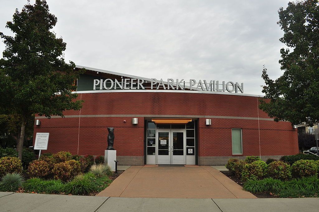 Exterior of Pioneer Park's pavilion