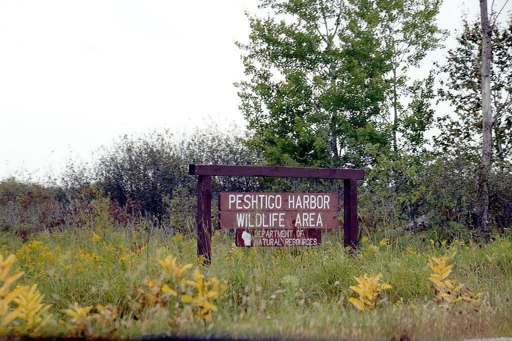 Signage of Peshtigo Harbor State Wildlife Area